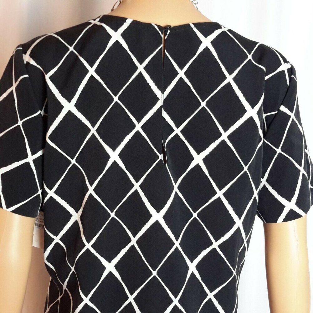 NWT/ Valette Black & White Shift Dress Size M --A - Picture 5 of 10
